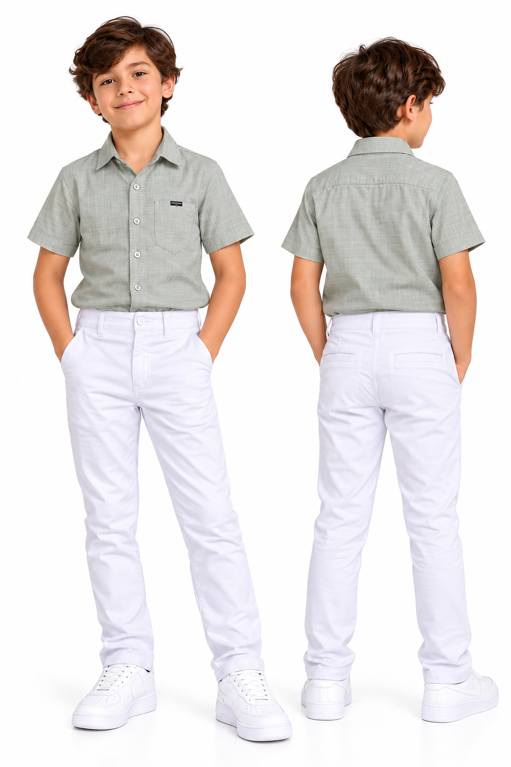 PANTALÓN DRIL BLANCO PARA NIÑO – S&C CLASSIC INDUSTRY