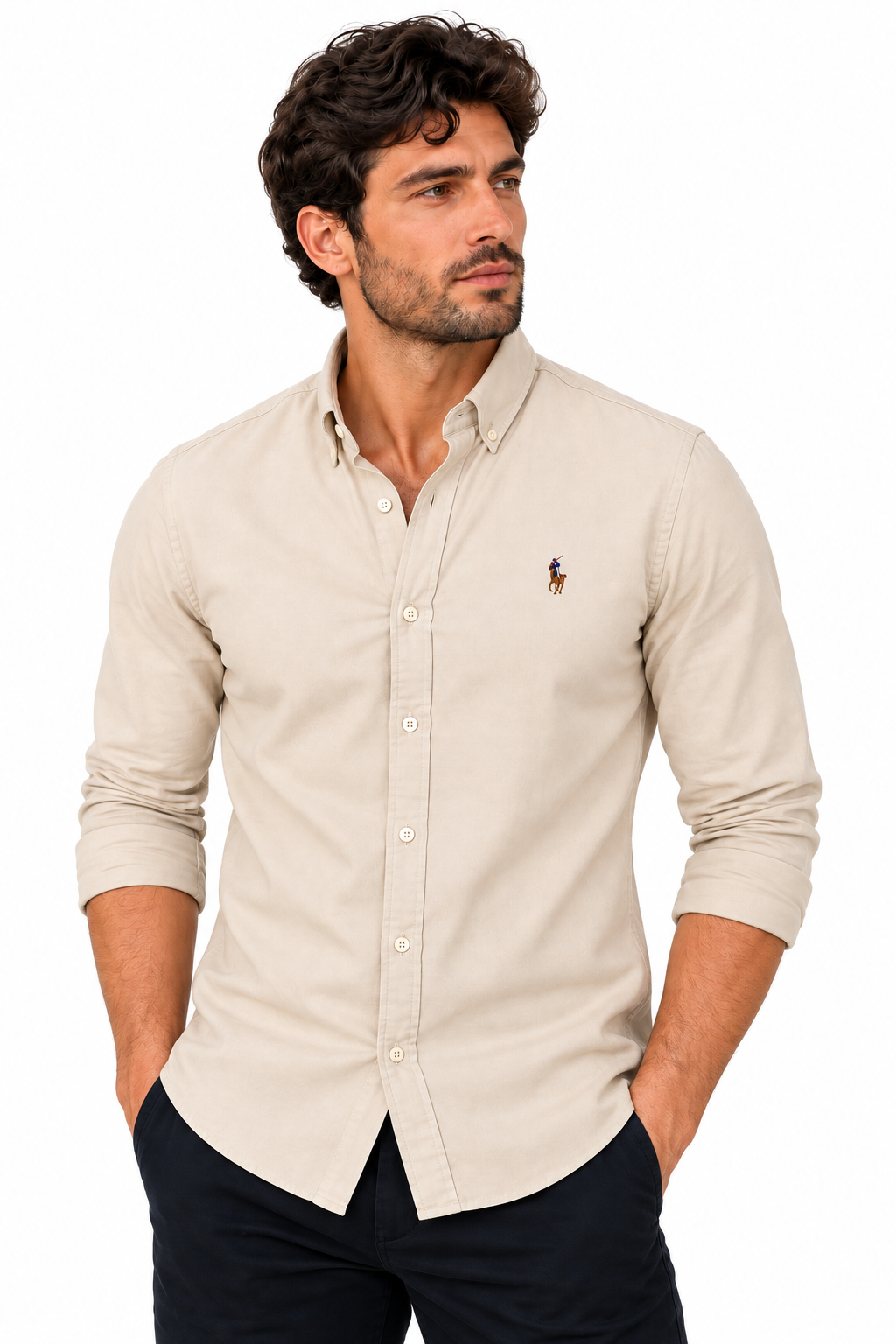 Camisa Hombre Manga Larga en Popelina