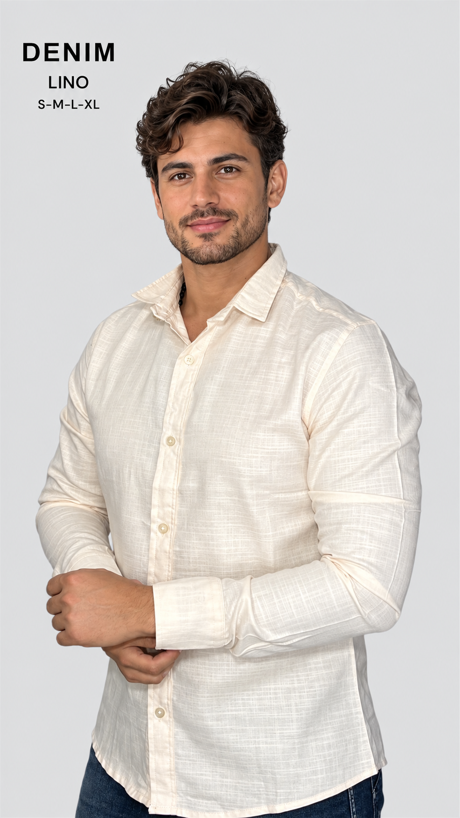 Camisa de lino manga larga