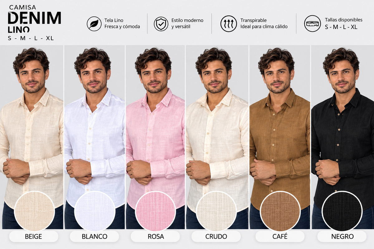 Camisa de lino manga larga