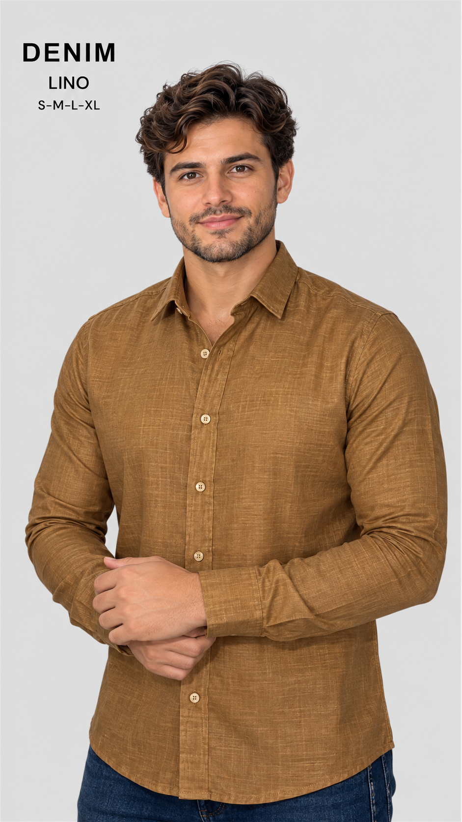 Camisa de lino manga larga