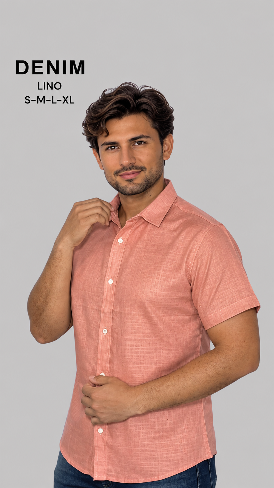 Camisa Hombre de Lino Manga Corta
