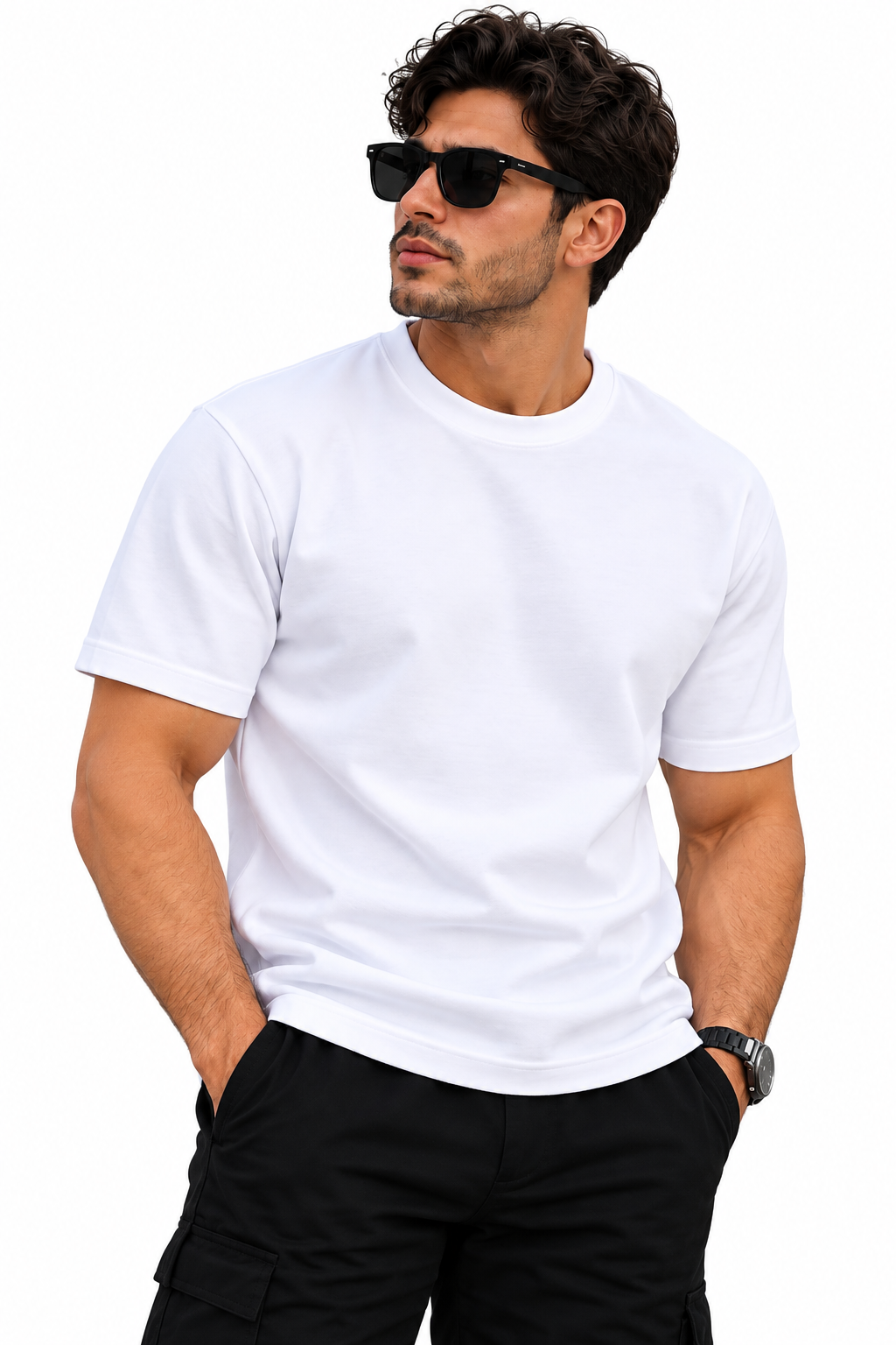 Camiseta Hombre Cuello Redondo – Algodón Pesado Premium