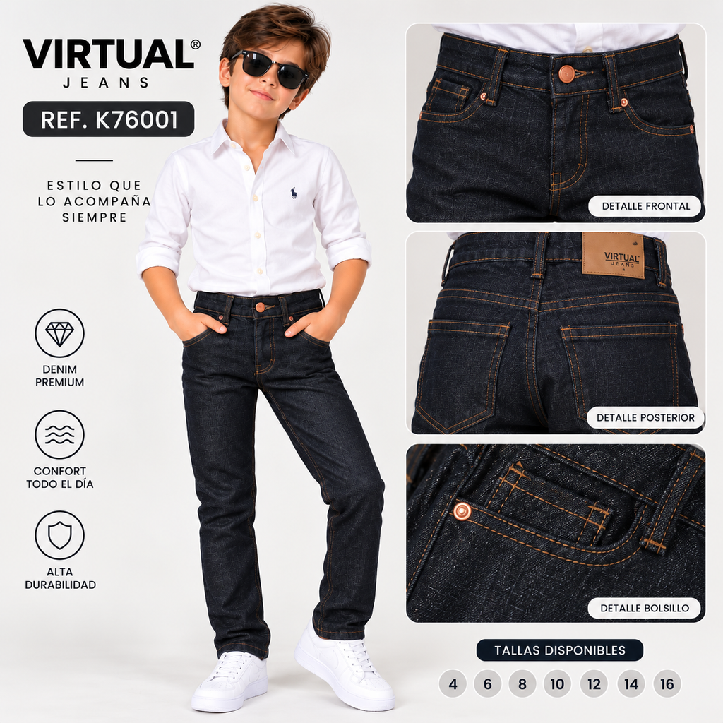 Jean Niño Denim Oscuro – Ref. K76001