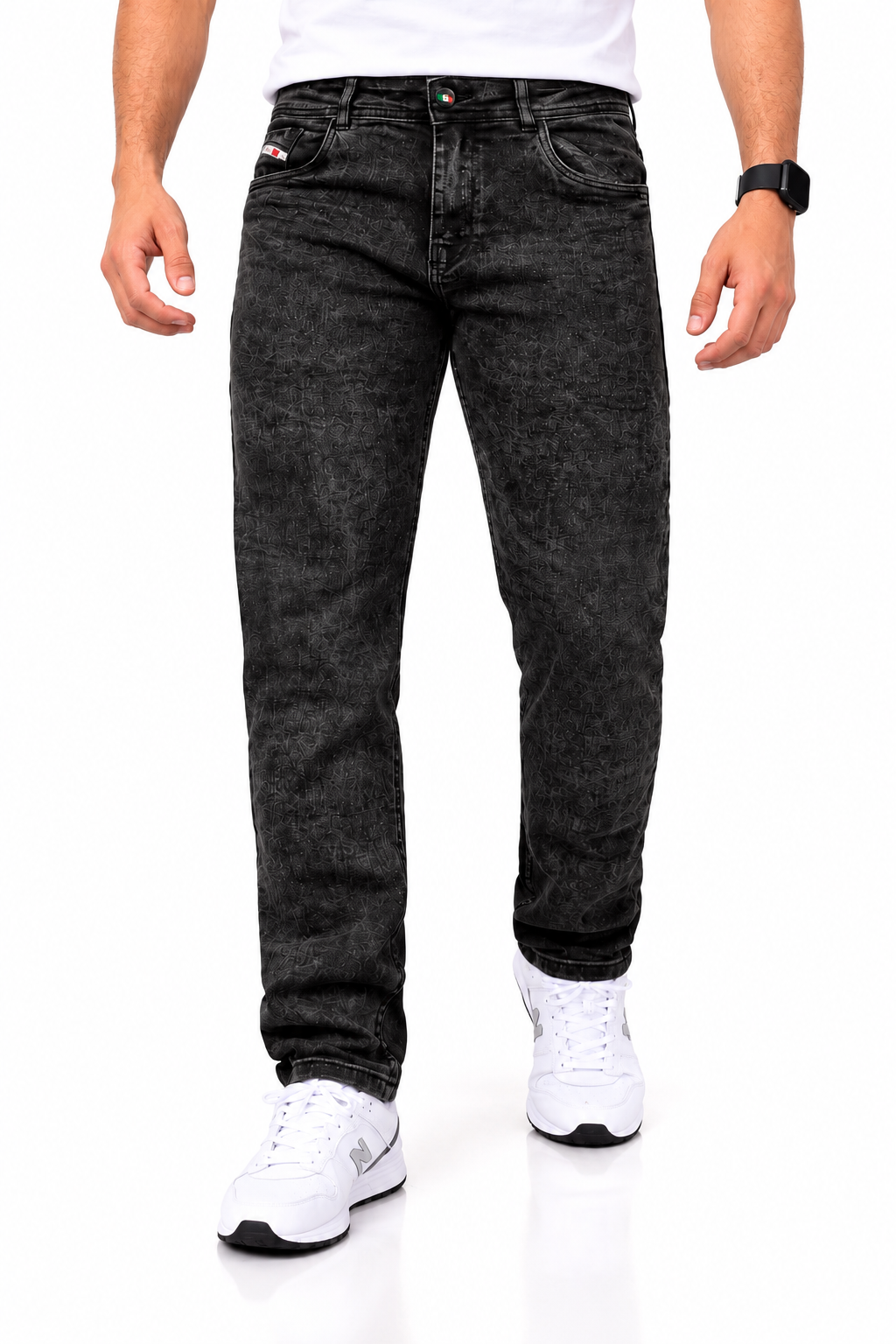Jean hombre confort bota recta negro 26414-Ec.02