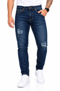 Jean Skinny Hombre Azul Oscuro con Rotos