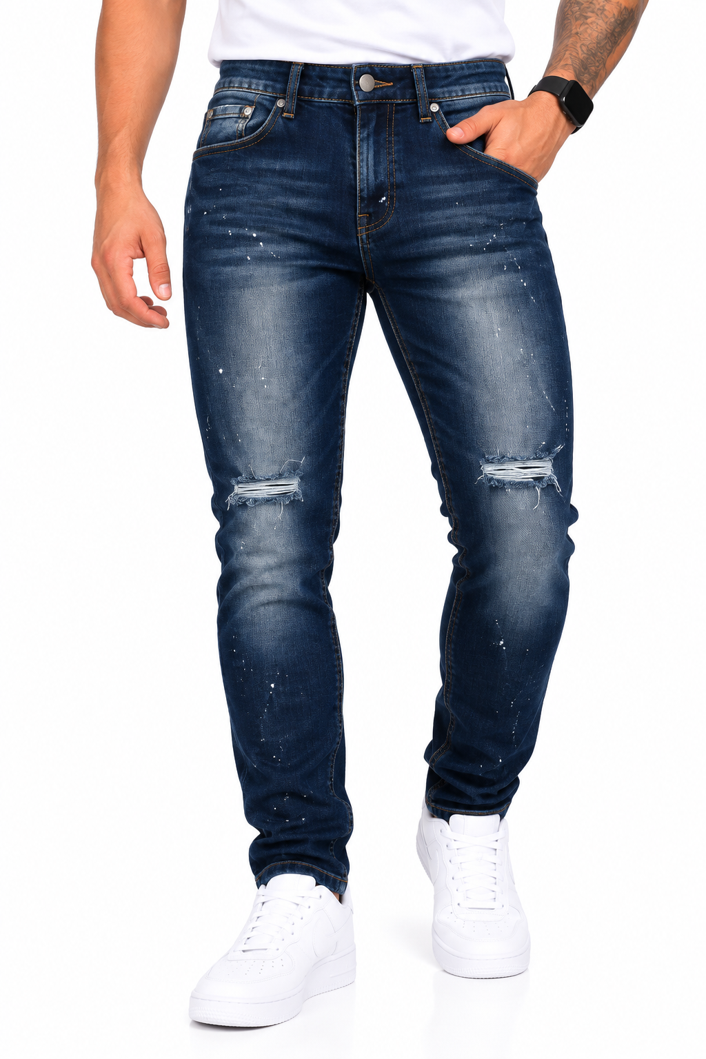 Jean Skinny Hombre Azul Oscuro Destroyed – Referencia Purple Brand