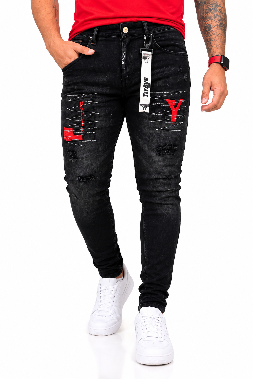 Jean hombre urbano negro 7046