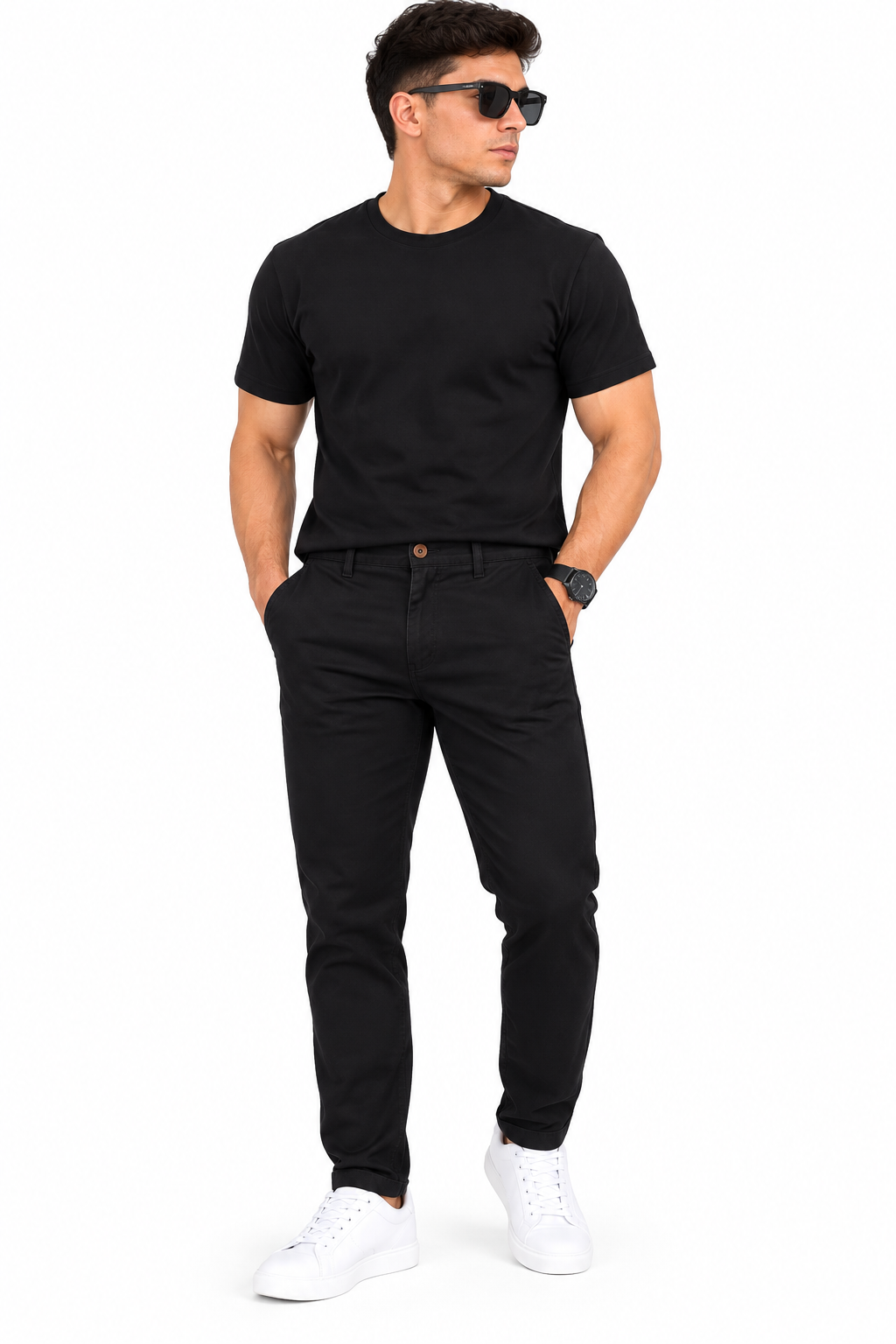 Pantalón Dril para Hombre Negro – Corte Moderno