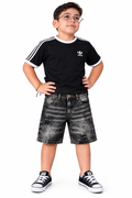 Bermuda de Jean para Niño Gris Desgastado – Ref. 2639