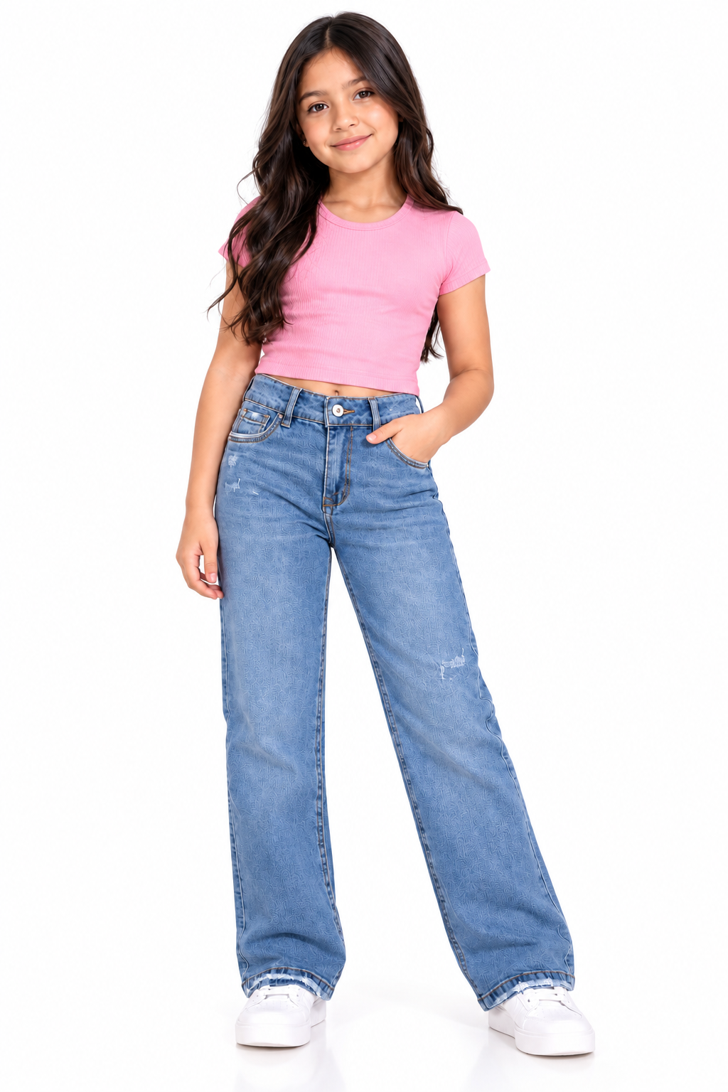 Jean niña bota recta AY007