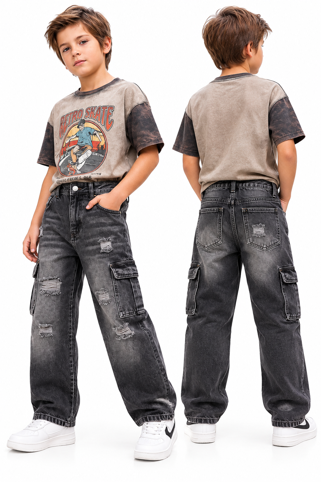 Jean Baggy Niño Gris Oscuro – Ref. 9118