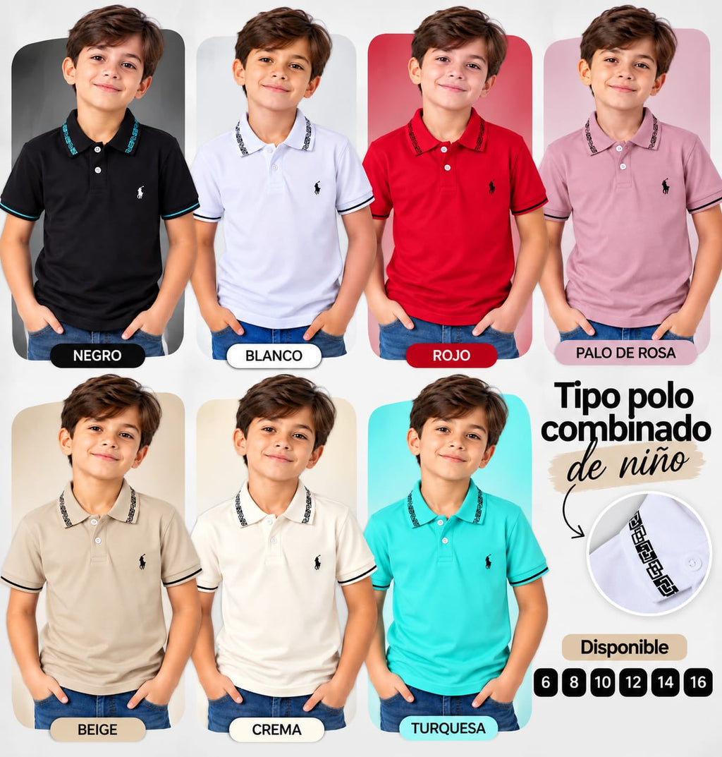 Polo Combinado Infantil para Niño