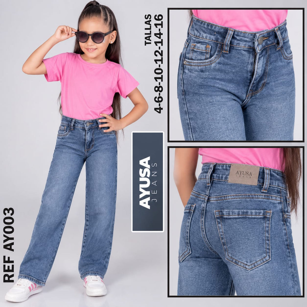Jean niña bota recta AY003