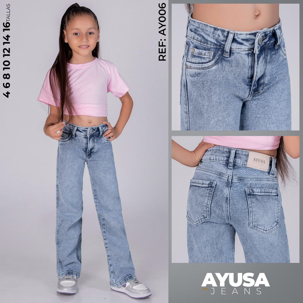 Jean niña bota recta AY006