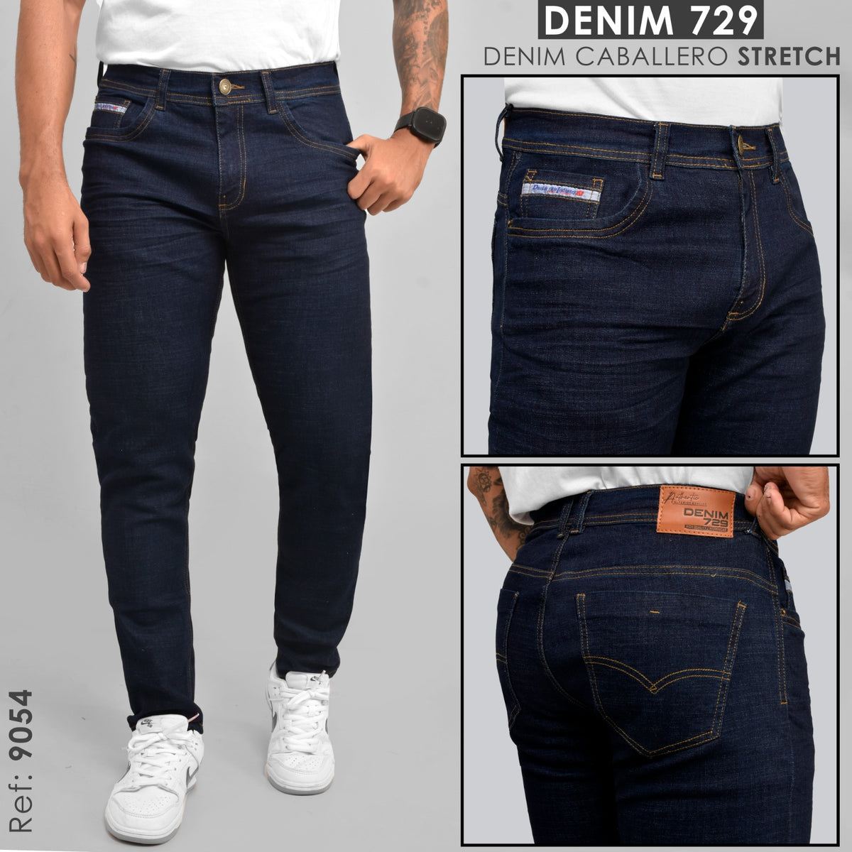 Jean de hombre azul oscuro stretch 9054