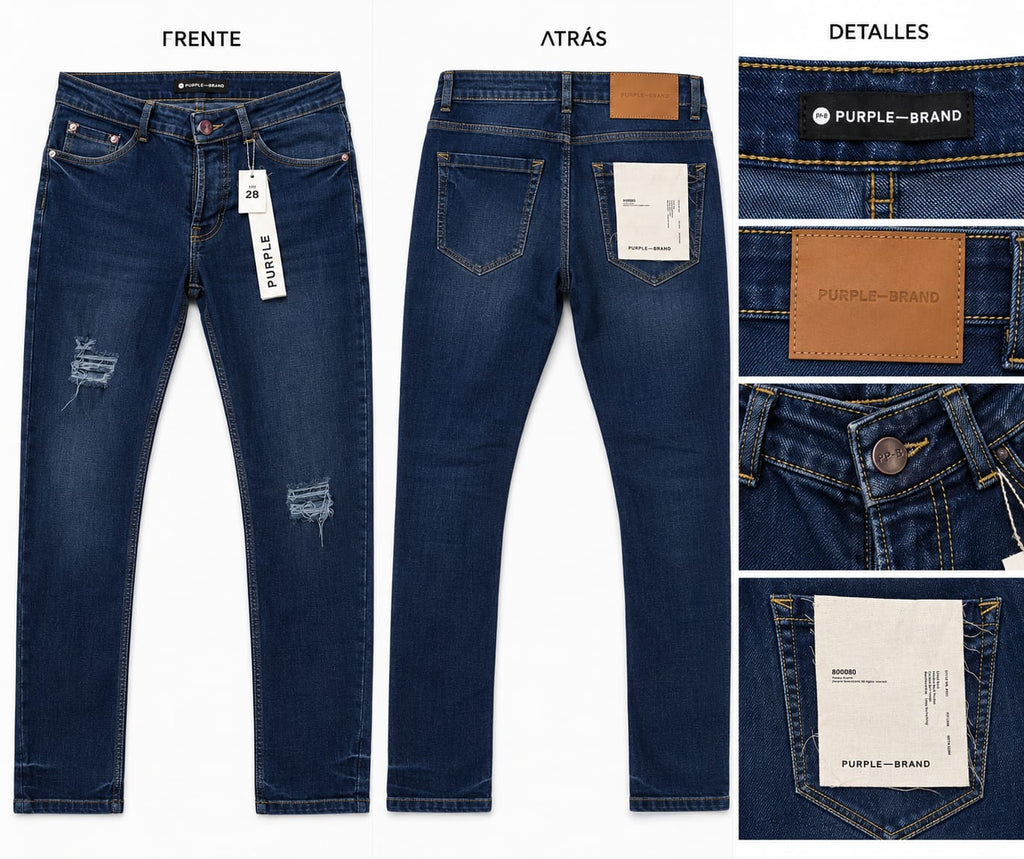Jean Skinny Hombre Azul Oscuro con Rotos