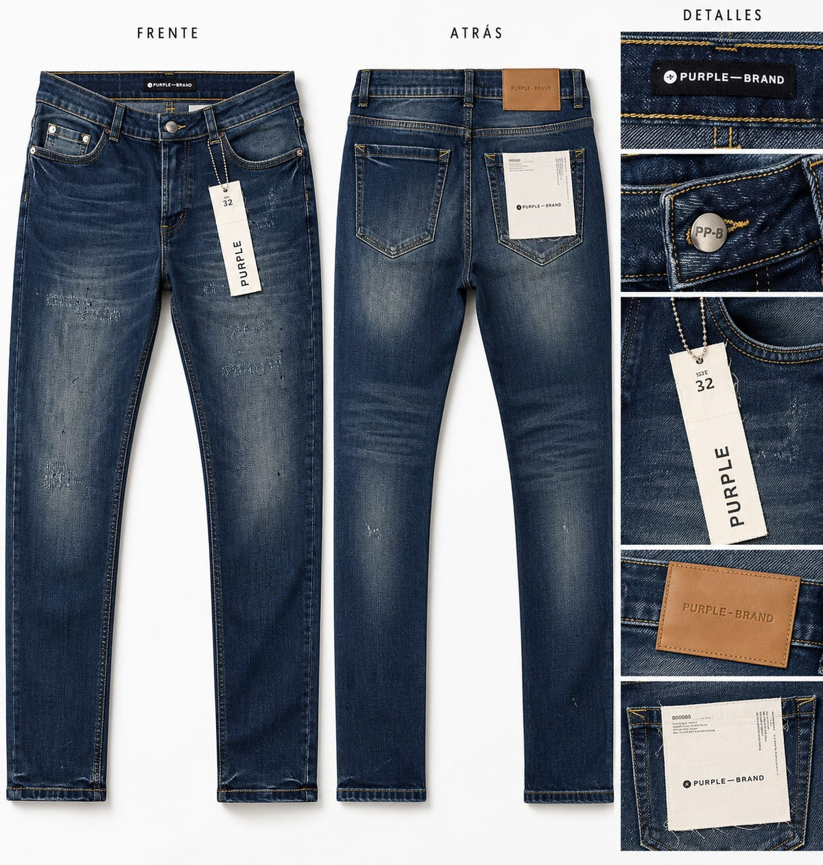 Jean Skinny Hombre Azul Denim con Desgaste – iUtil.shop