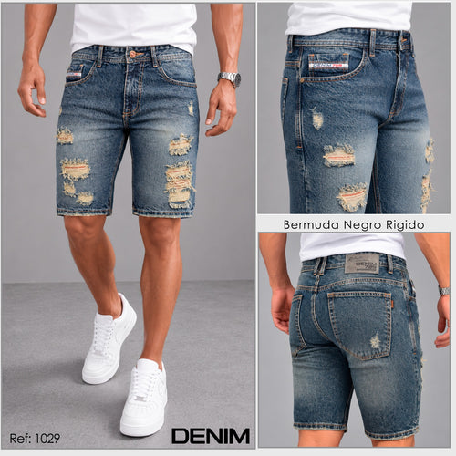 Bermuda de Jean Azul Desgastado – Ref. 1029