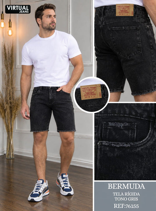 Bermuda de Jean para Caballero Gris Oscuro – Ref. 76155