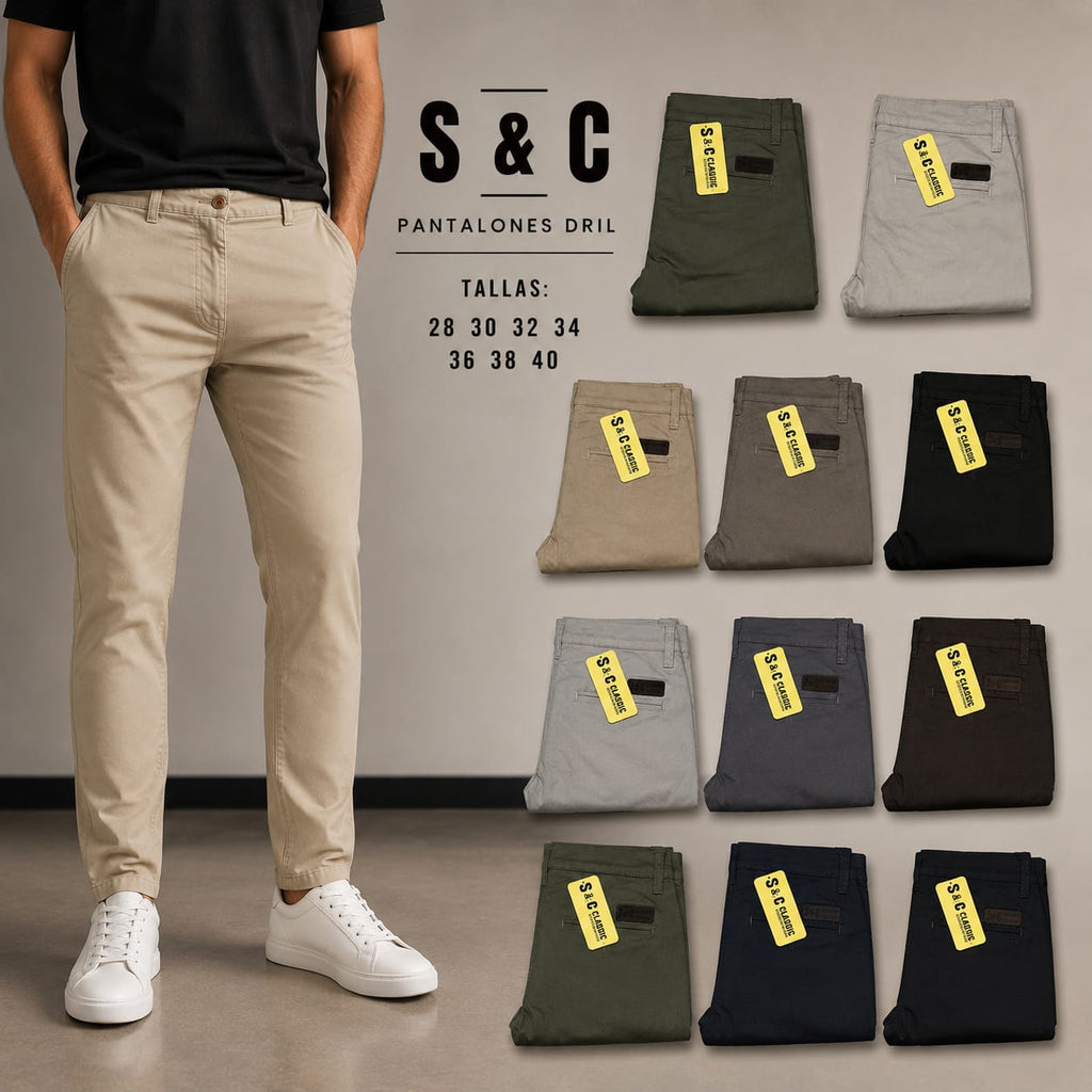 Pantalón Dril Slim Fit para Caballero – Beige