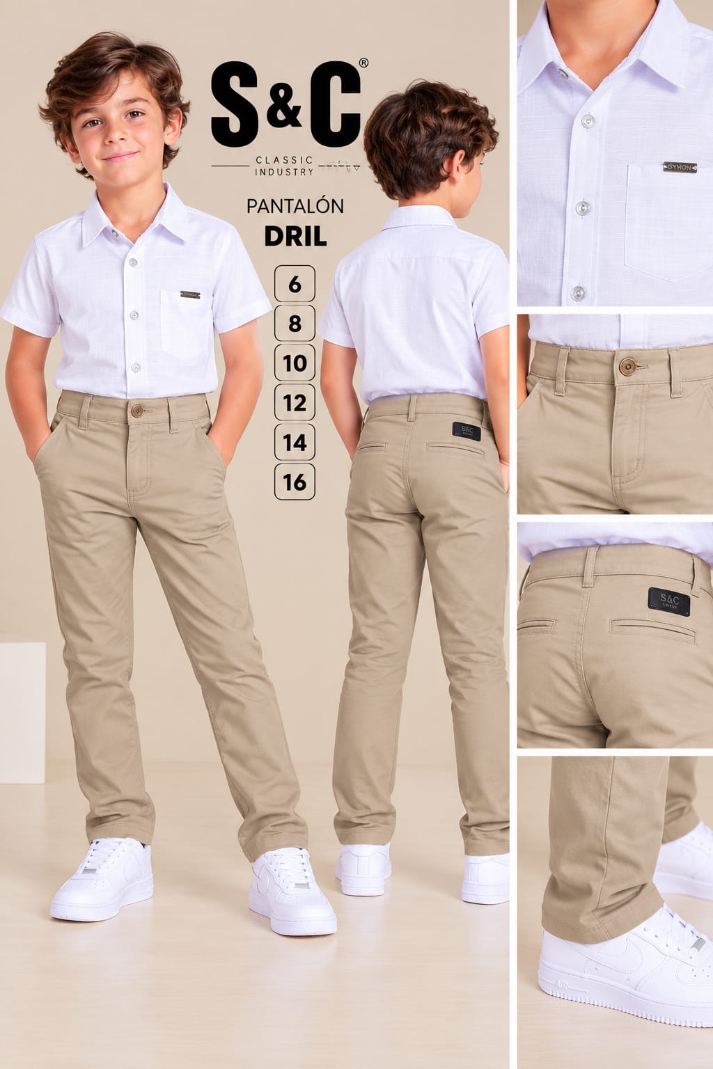 PANTALÓN DRIL PARA NIÑO – S&C CLASSIC INDUSTRY