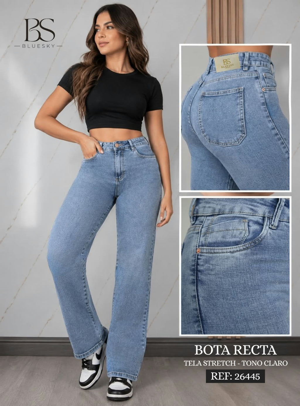Jean dama bota recta azul claro – Ref. 26445